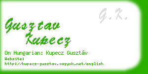 gusztav kupecz business card