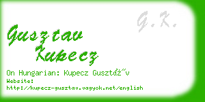 gusztav kupecz business card